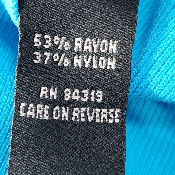 Vintage Lilli Rubin Top Womens S Blue Off Shoulder Smocked Stretch Knit Coquette - Picture 5 of 9